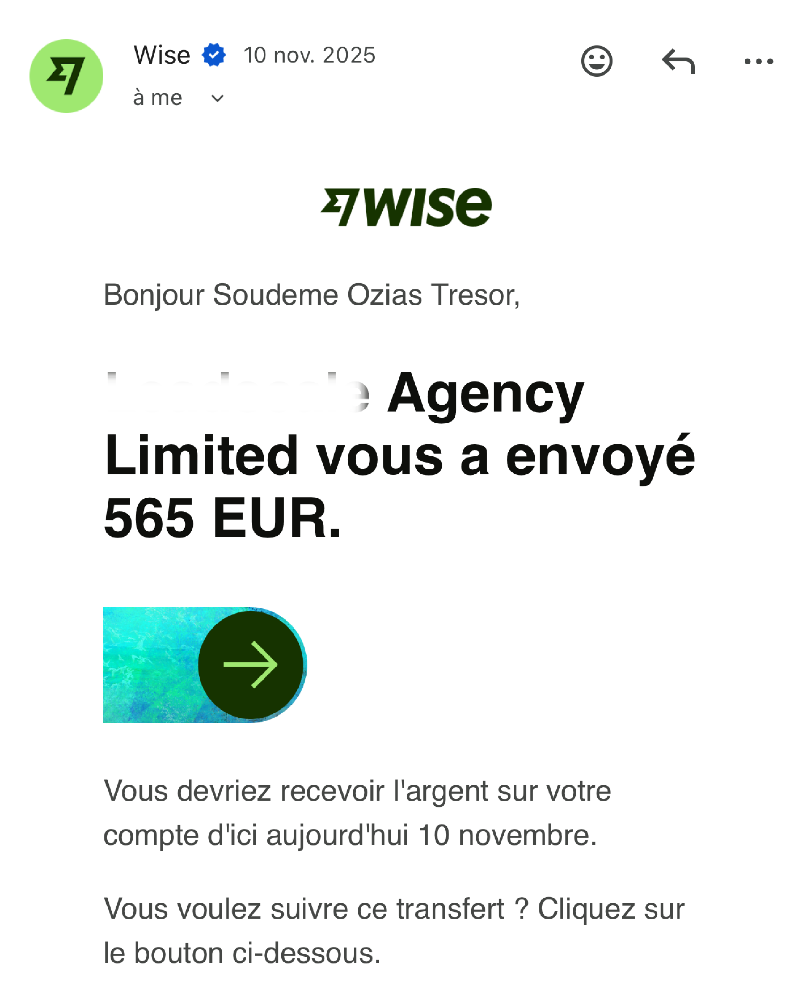 Notification de paiement